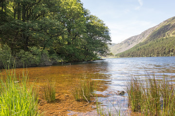 View of the Upper Lake at Glendalough National Park in County Wicklow, Ireland.