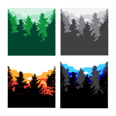 fir trees seamless pattern