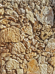 Part of the ancient stone wall  in the "The Old City" of Jerusalem in Israel