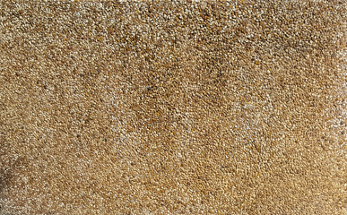 Decorative cover of the wall with a gravel stone mixture of fine fraction.