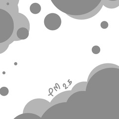 The concept of air pollution, pm 2.5 and black smoke.Illustration.