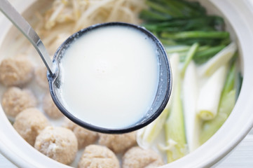 豆乳肉団子鍋