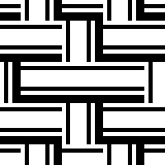 Seamless pattern with horizontal and vertical black segments