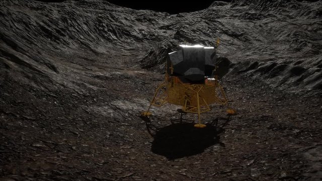 lunar landing mission on the Moon. Elements of this image furnished by NASA