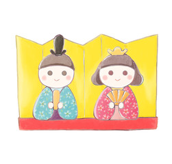 Dolls-to-decorate-in-the-spring-celebration-illustration(watercolor-style)