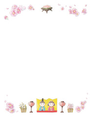 Watercolor-style-doll-festival-vector-illustration-Rectangular frame