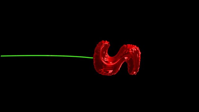 3d animated floating balloon typography text with  dynamic string and alpha 5