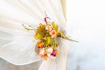 Wedding bouquet On the bamboo  with