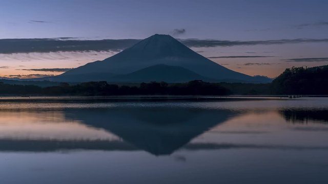 Mt Fuji and Shojiko night to day sunrise timelapse