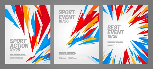Fotobehang Layout poster template design for sport event. © dimakostrov