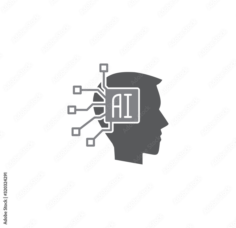 Poster ai related icon on background for graphic and web design. simple illustration. internet concept symb