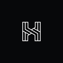 Outstanding professional elegant trendy awesome artistic black and white color H HH HHH initial based Alphabet icon logo.