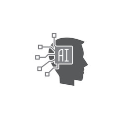 Fototapeta premium Ai related icon on background for graphic and web design. Simple illustration. Internet concept symbol for website button or mobile app.