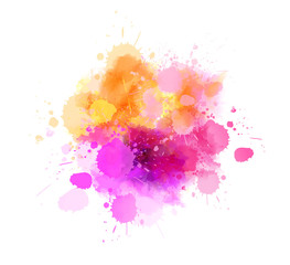Multicolored splash watercolor blot