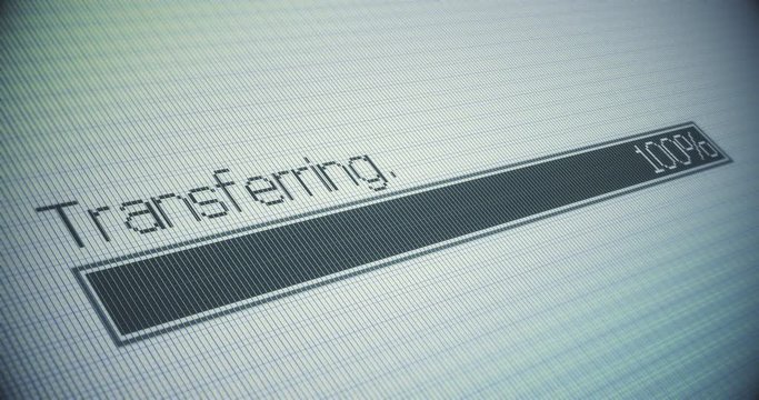 transferring bar progress retro style pixelated gray screen animation