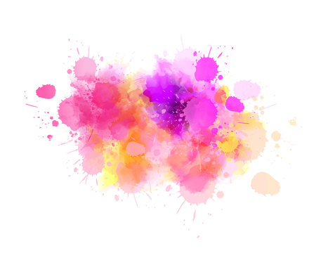 Multicolored splash watercolor blot