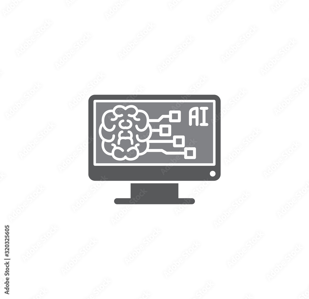 Poster ai related icon on background for graphic and web design. simple illustration. internet concept symb