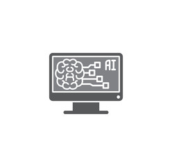 Fototapeta premium Ai related icon on background for graphic and web design. Simple illustration. Internet concept symbol for website button or mobile app.