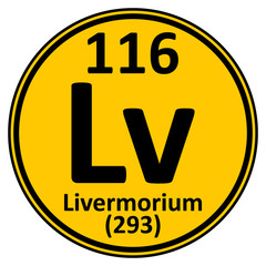 Periodic table element livermorium icon.