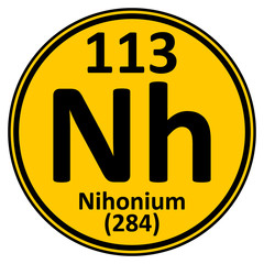 Periodic table element nihonium icon.