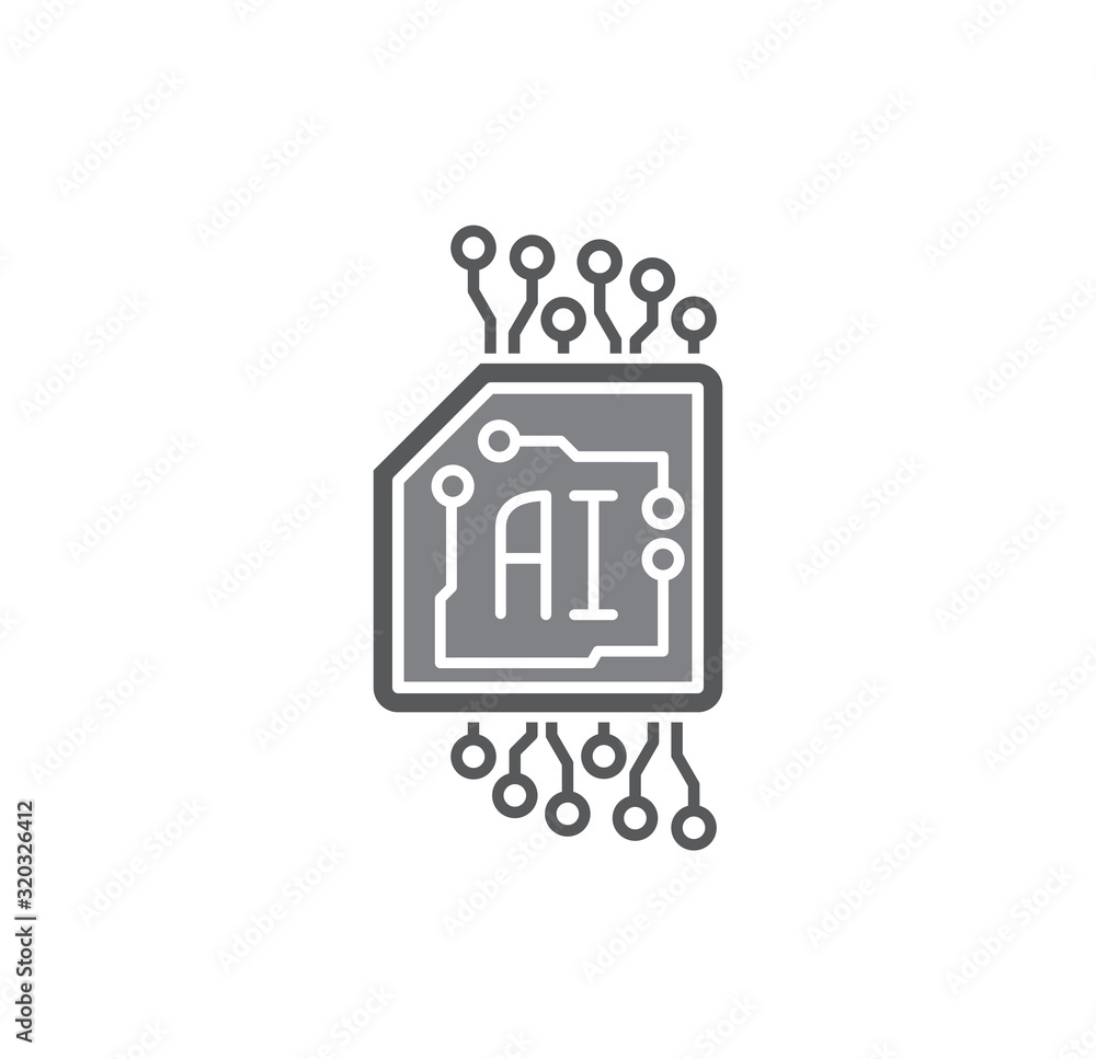 Poster ai related icon on background for graphic and web design. simple illustration. internet concept symb