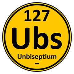 Periodic table element unbiseptium icon.