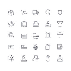 Line icons set. Logistics pack. Vector batch