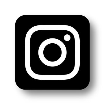 VORONEZH, RUSSIA - JANUARY 31, 2020: Instagram logo black square icon with soft shadow