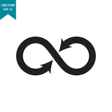 infinity vector icon in trendy flat design 