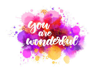 You are wonderful lettering