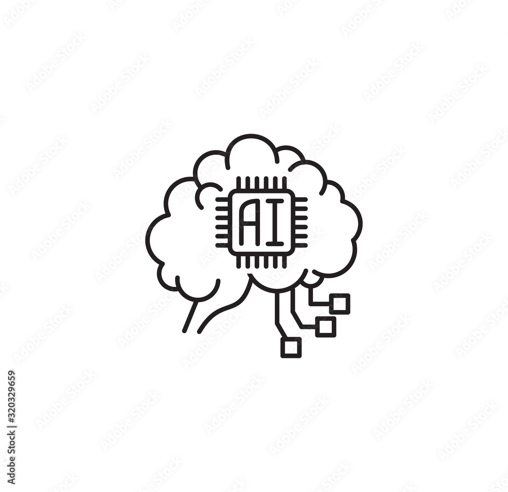 Poster ai related icon on background for graphic and web design. simple illustration. internet concept symb