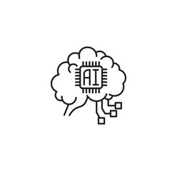 Ai related icon on background for graphic and web design. Simple illustration. Internet concept symbol for website button or mobile app.