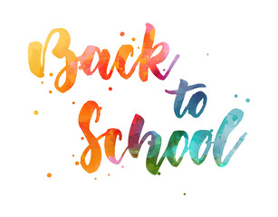 Back to school watercolor lettering