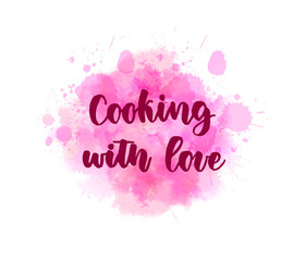 Naklejka na ściany i meble Cooking with love lettering background