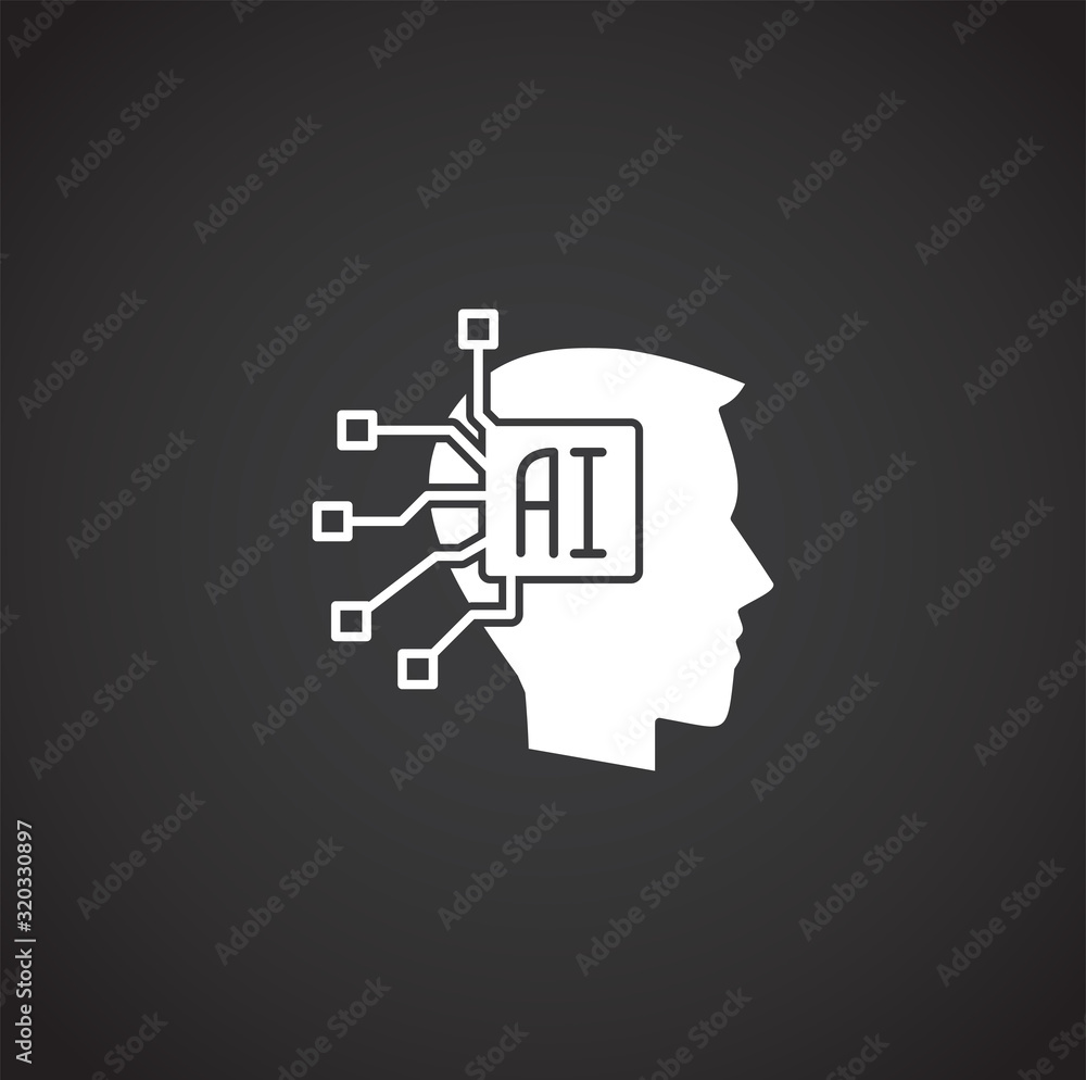 Poster ai related icon on background for graphic and web design. simple illustration. internet concept symb