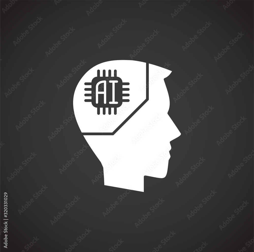 Poster ai related icon on background for graphic and web design. simple illustration. internet concept symb