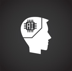 Ai related icon on background for graphic and web design. Simple illustration. Internet concept symbol for website button or mobile app.