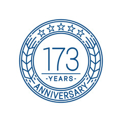 173 years anniversary celebration logo template. Line art vector and illustration.