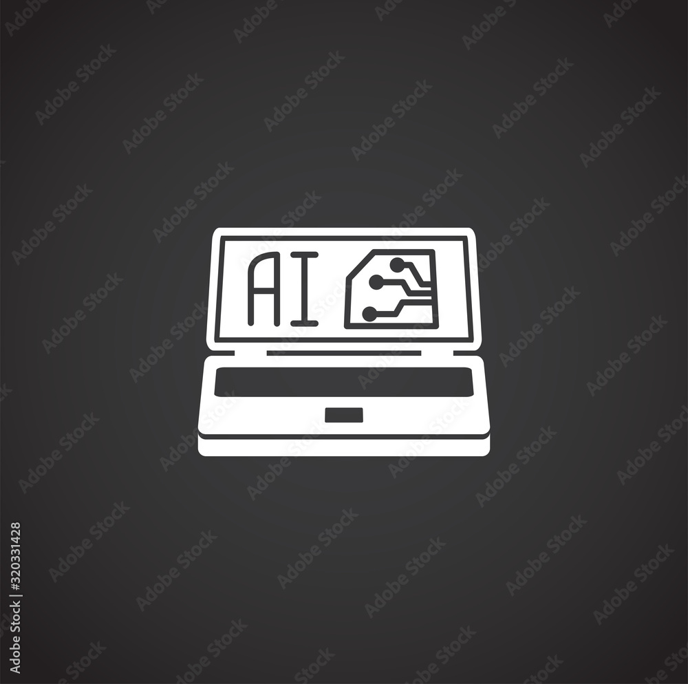 Poster ai related icon on background for graphic and web design. simple illustration. internet concept symb