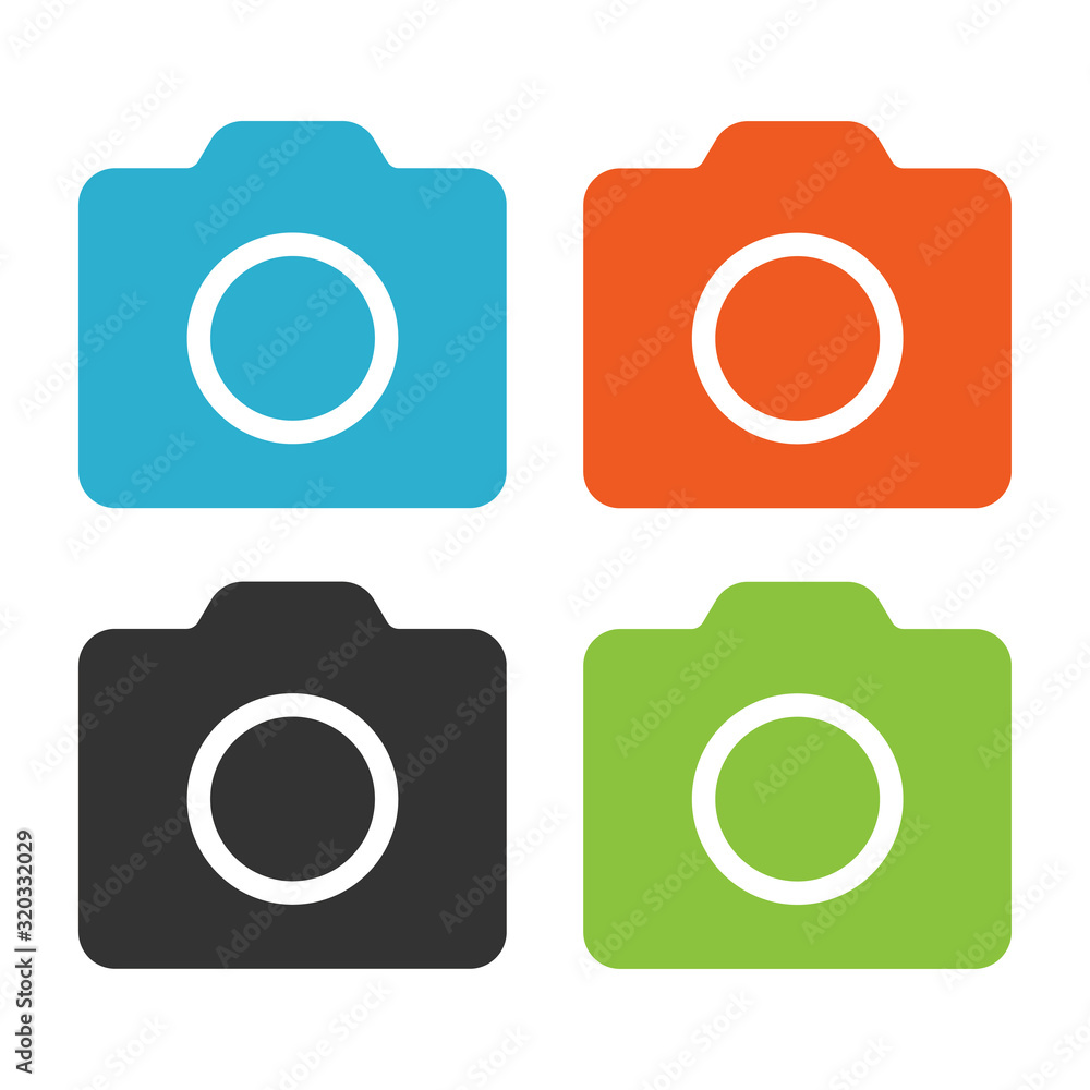 Poster camera icon in trendy flat style isolated on white background. camera symbol for your web site desig