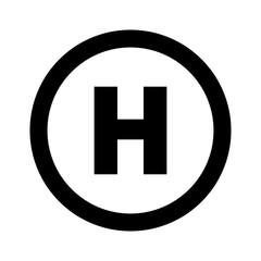 Helicopter parking spot vector icon on white background