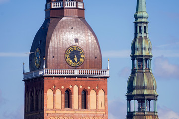 Dome Cathedral and St. Peter's Church in Riga, Latvia © dimbar76