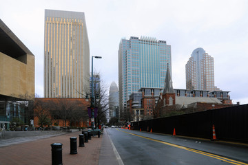 Street view in downtown Charlotte, North Carolina