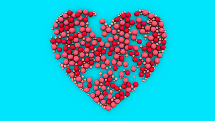 Valentine's day concept background. Valentine heart made with human cells that multiply organically