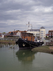 Old wooden boat in England. Littlehampton . UK