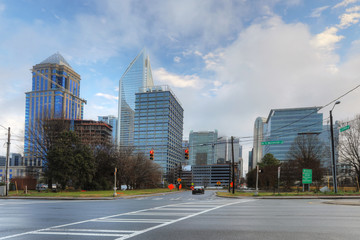 Charlotte, North Carolina skyline on lovely morning