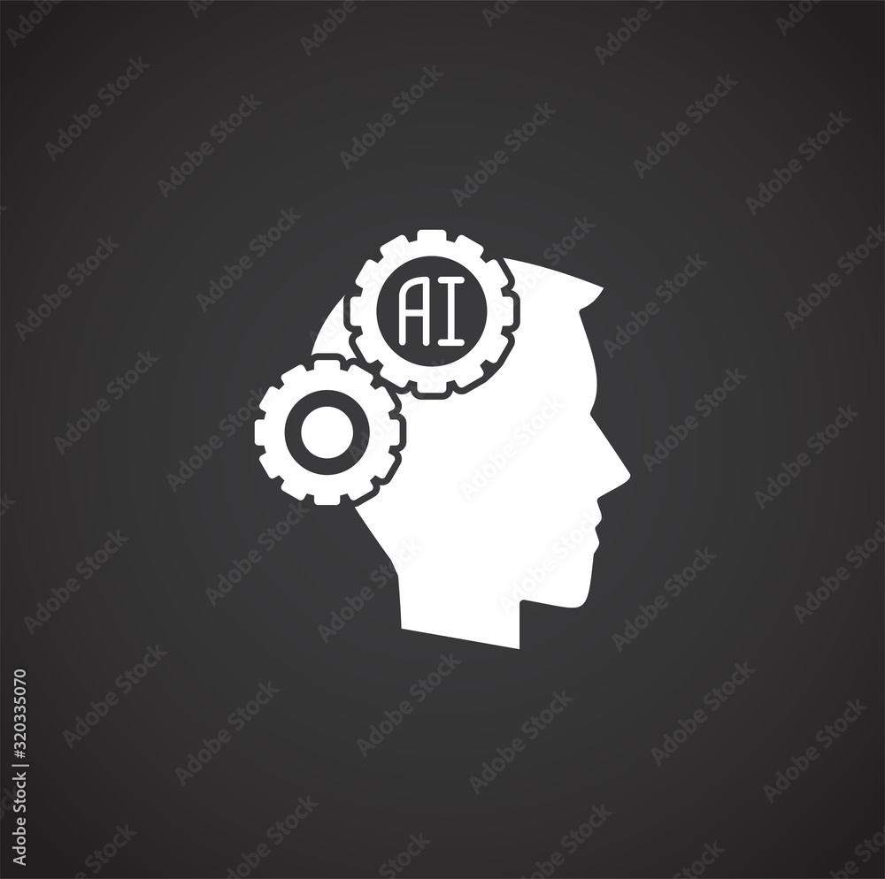 Poster ai related icon on background for graphic and web design. simple illustration. internet concept symb