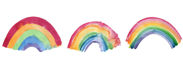 Obraz premium Transparent Rainbows in Different Shapes drawing, white, sky