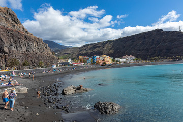 Tazacorte beach with black lava sand at La Palma Island, Canary Island, Spain. © Curioso.Photography