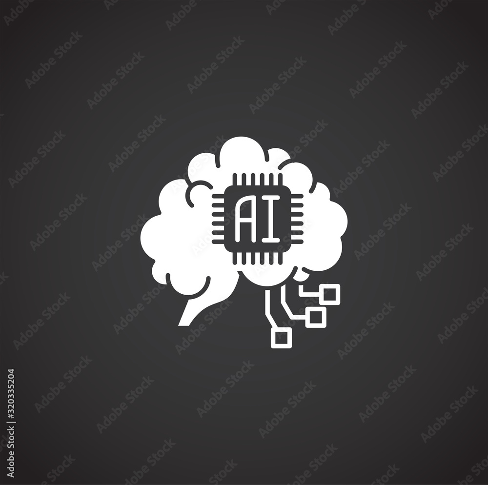 Poster ai related icon on background for graphic and web design. simple illustration. internet concept symb